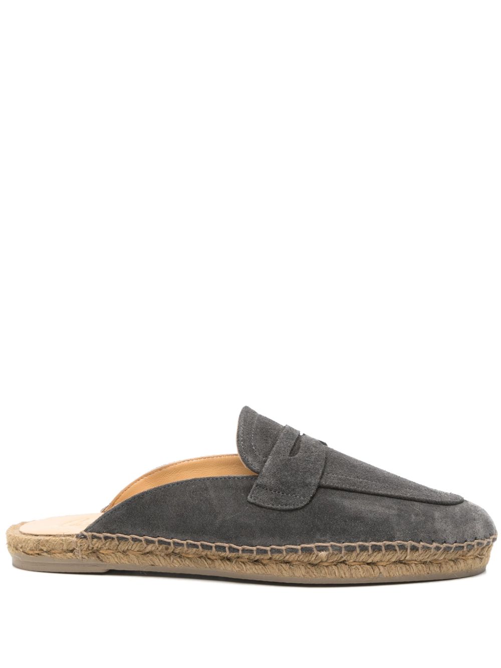 CASTAÑER Men's Suede Leather Slippers with Penny Slot
