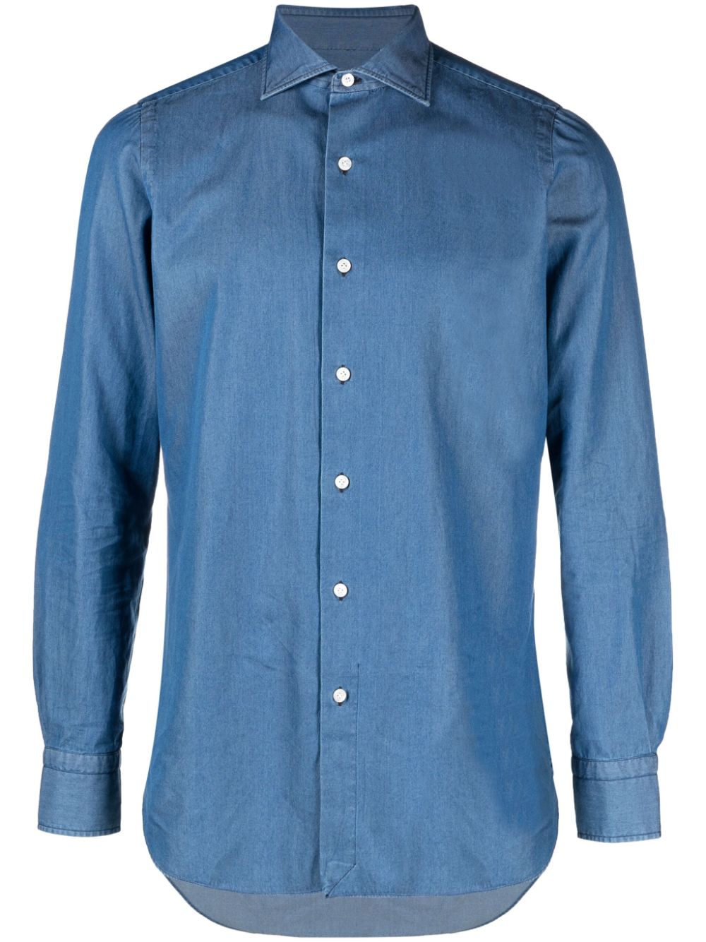 FINAMORE Classic Cotton Spread Collar Shirt for Men