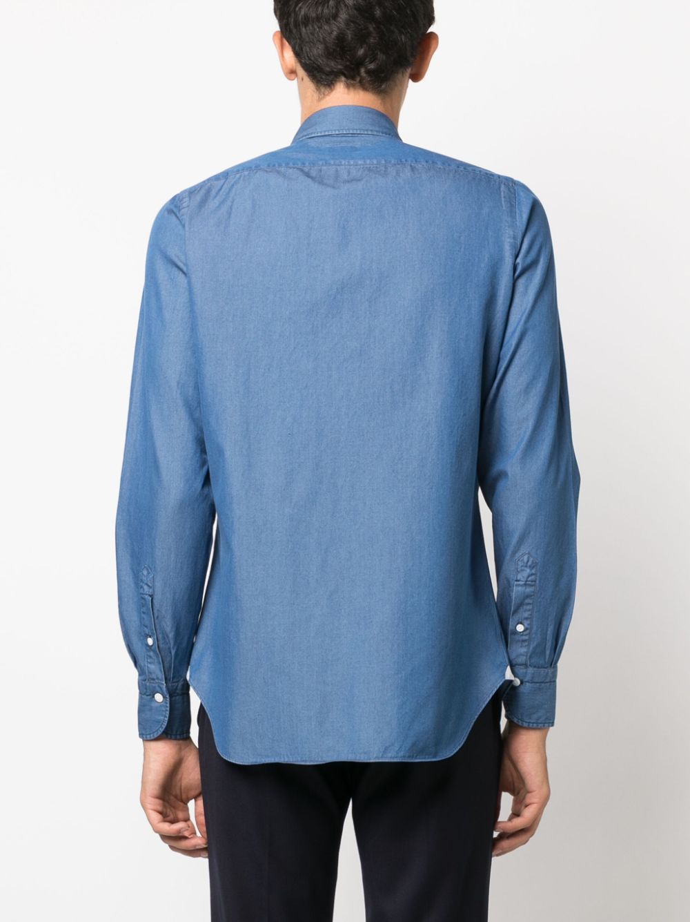 FINAMORE Classic Cotton Spread Collar Shirt for Men