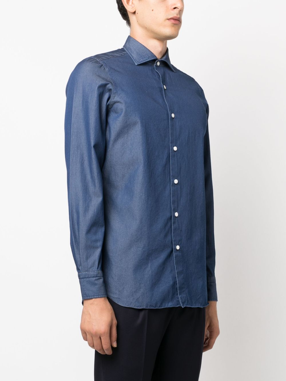 FINAMORE Classic Men's Spread Collar Cotton Shirt