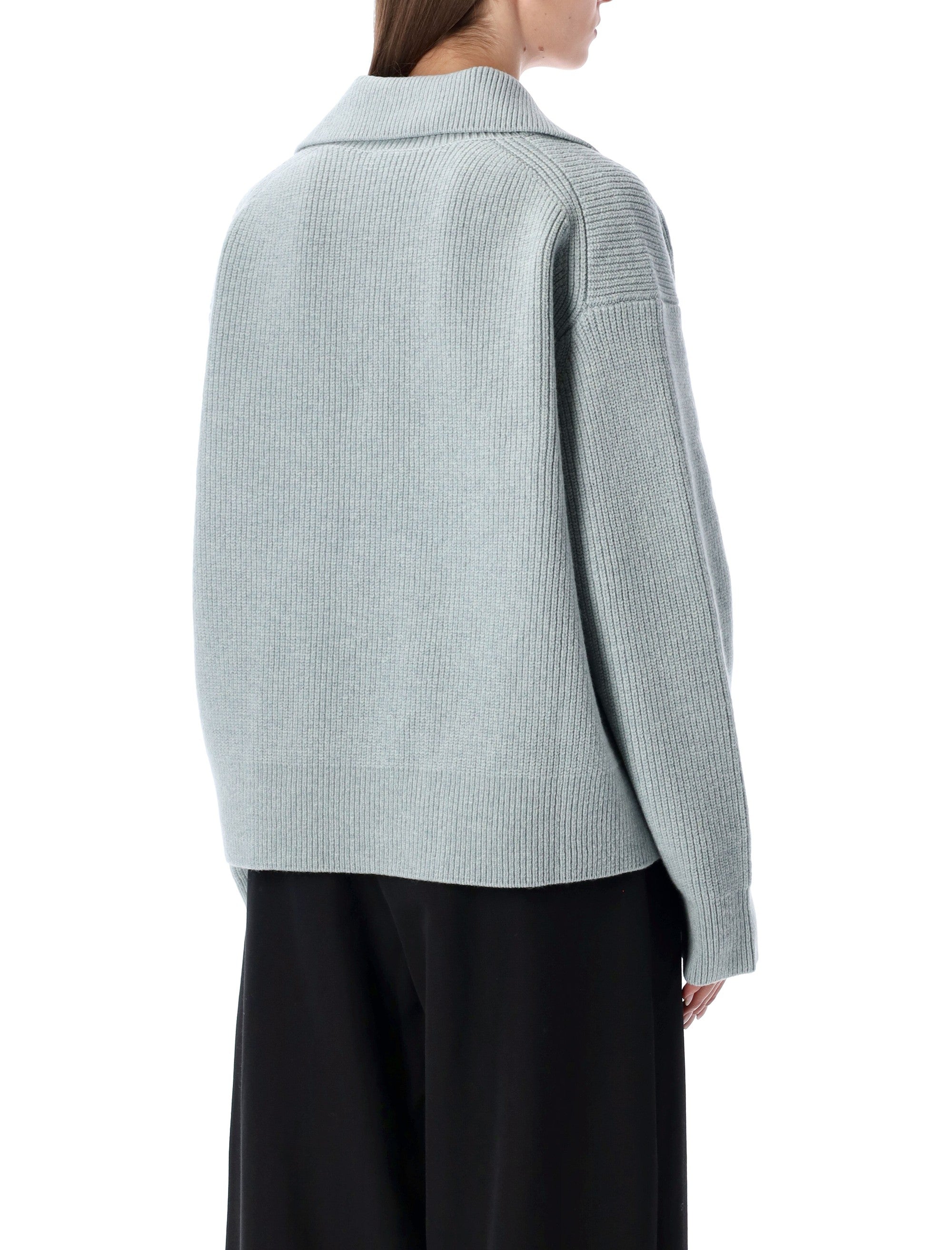 STUDIO NICHOLSON Extrafine Merino Wool Polo Knit Top - Size S