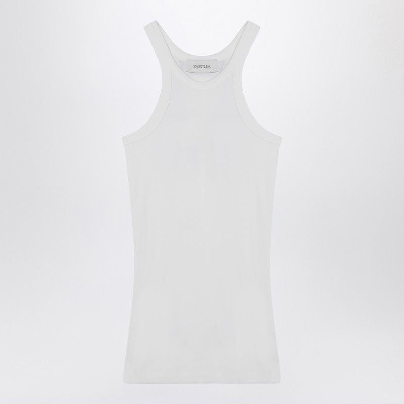 MAX MARA SPORTMAX Ribbed Round-Neck Silk Blend Tank Top