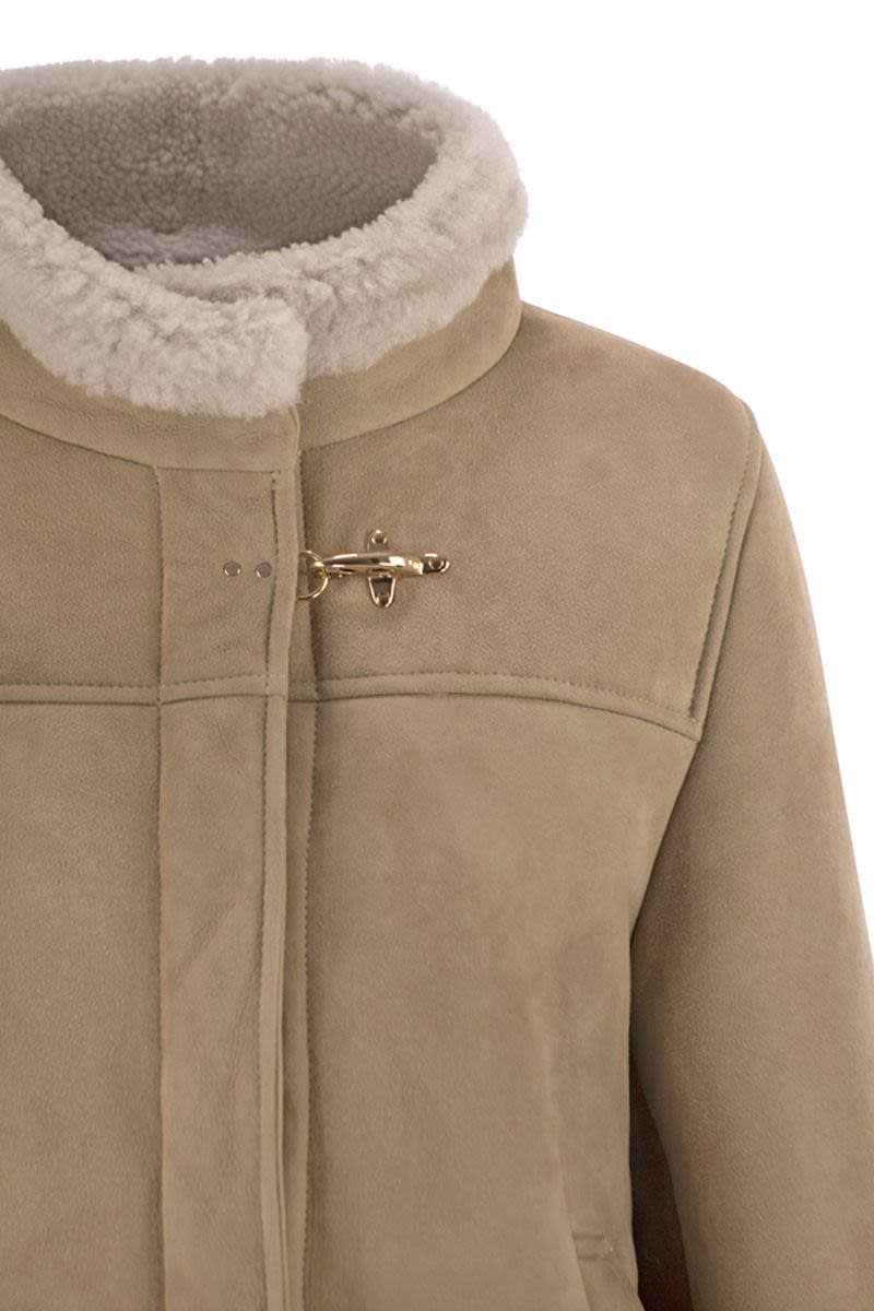 FAY Mini Leather Shearling Cape