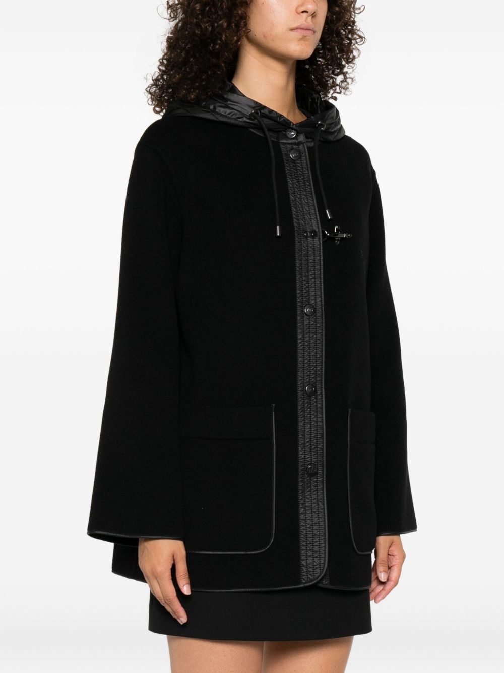 FAY Two-Material Wool and Cashmere Caban Jacket