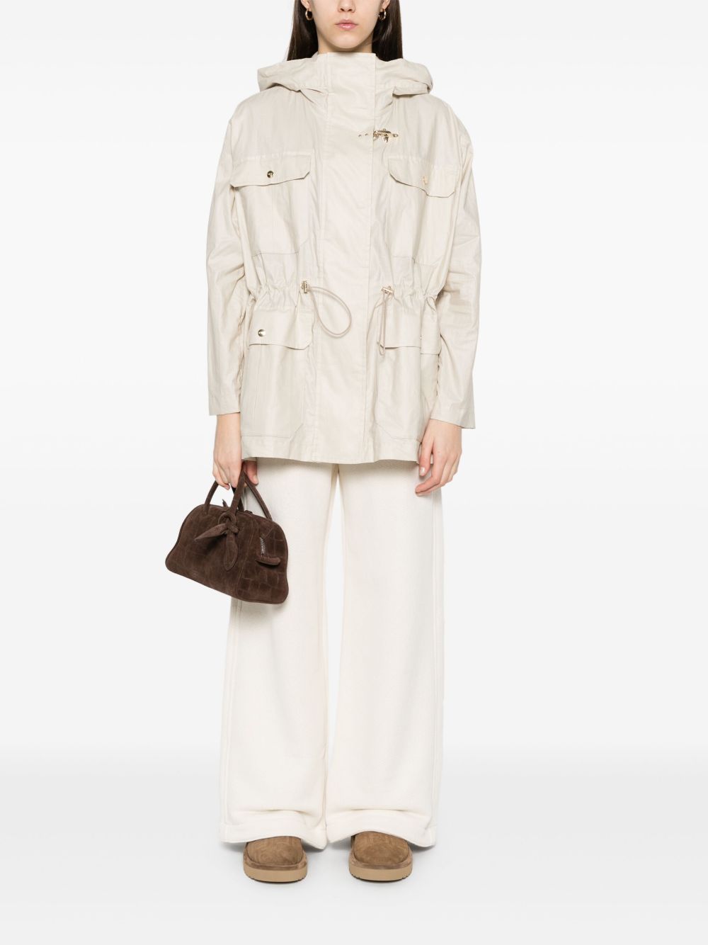 FAY Linen and Cotton Blend Parka Jacket