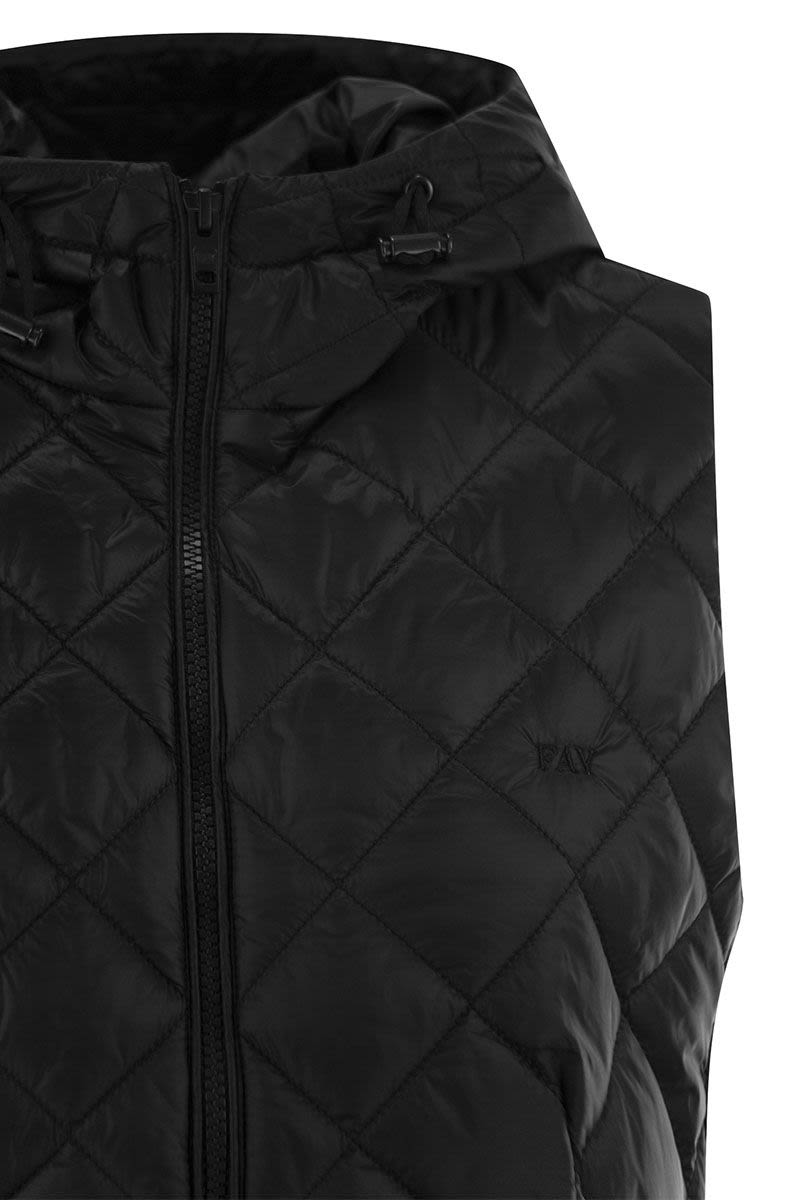 FAY Quilted Nylon Waistcoat with Adjustable Hood