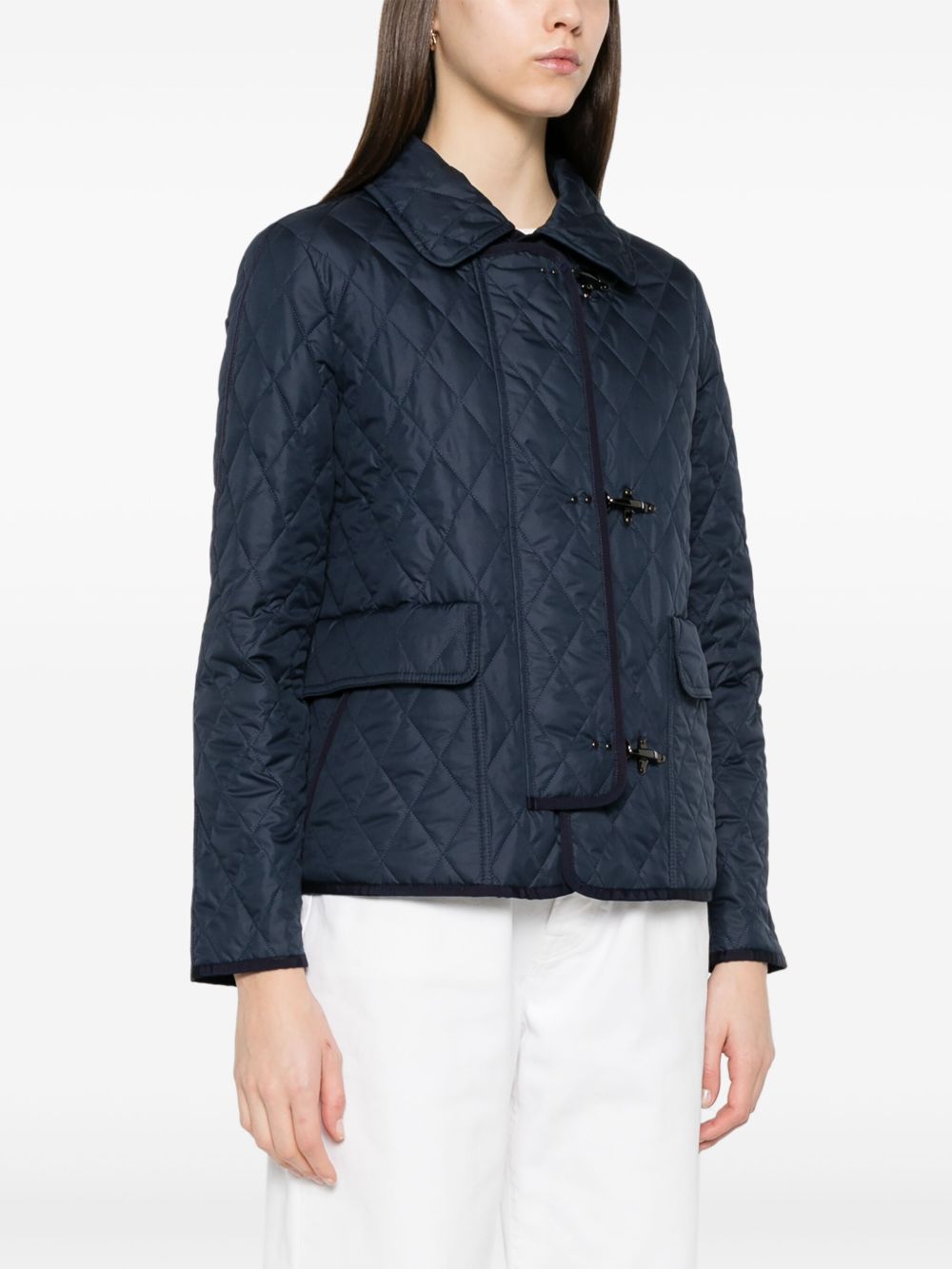 FAY Quilted Women's Jacket with Hook and Eye Closure
