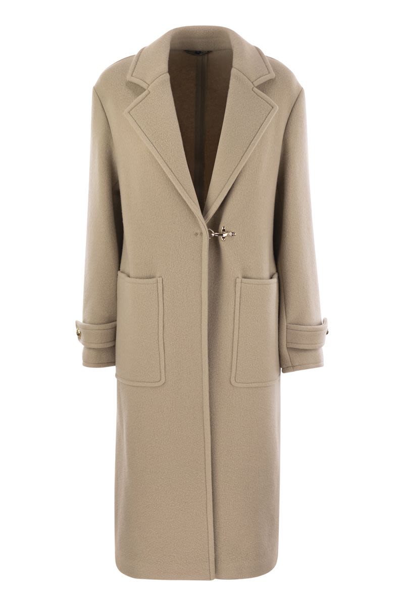 FAY Wool and Cashmere Jacket with Iconic Hook Closure