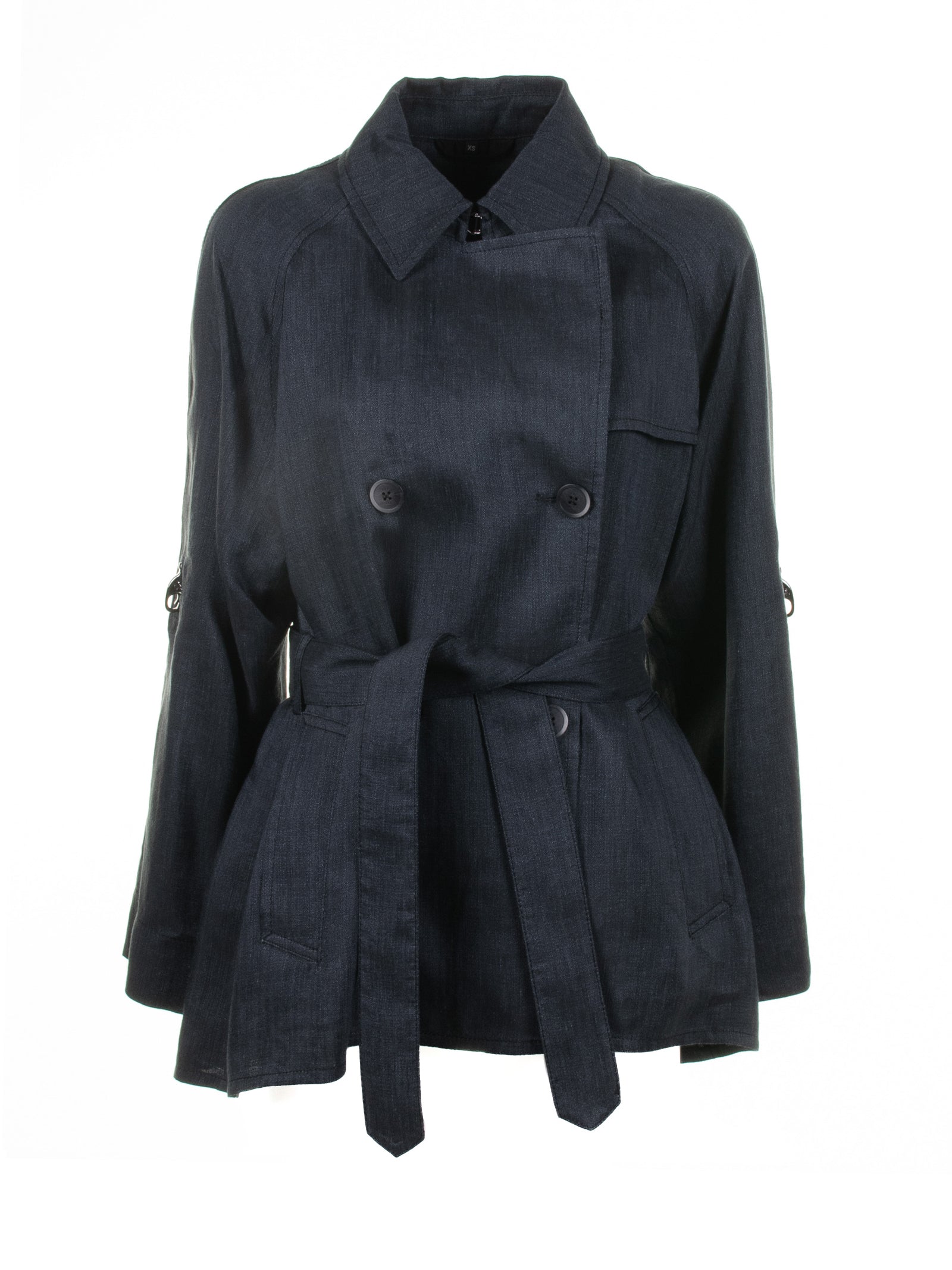 FAY Double-Breasted Trench Jacket with Belt