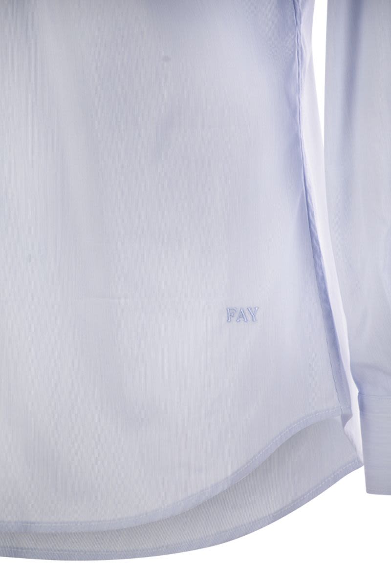 FAY Men's Regular Fit Stretch Poplin Shirt with French Collar