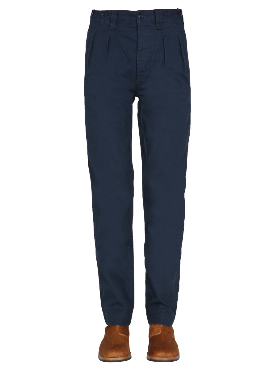 NIGEL CABOURN Regular Fit Jeans with Hidden Button Closure