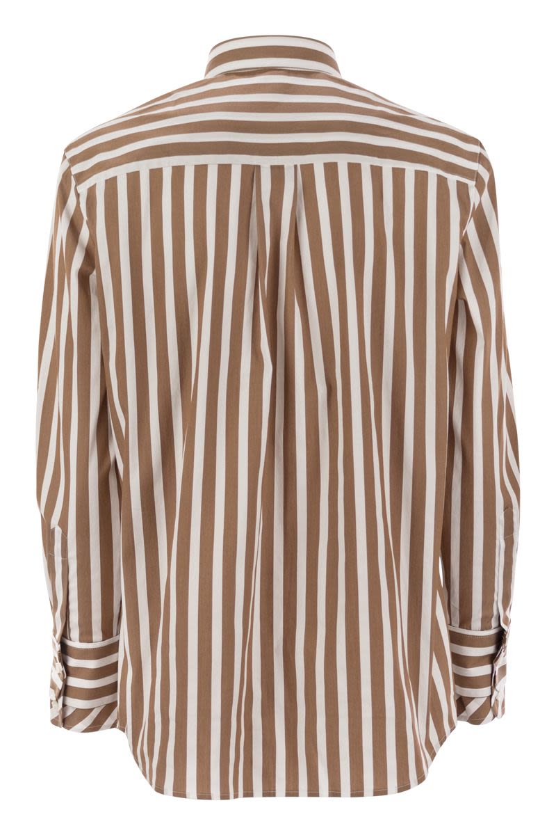 FAY Regular Striped Stretch Cotton Shirt - Long Sleeve