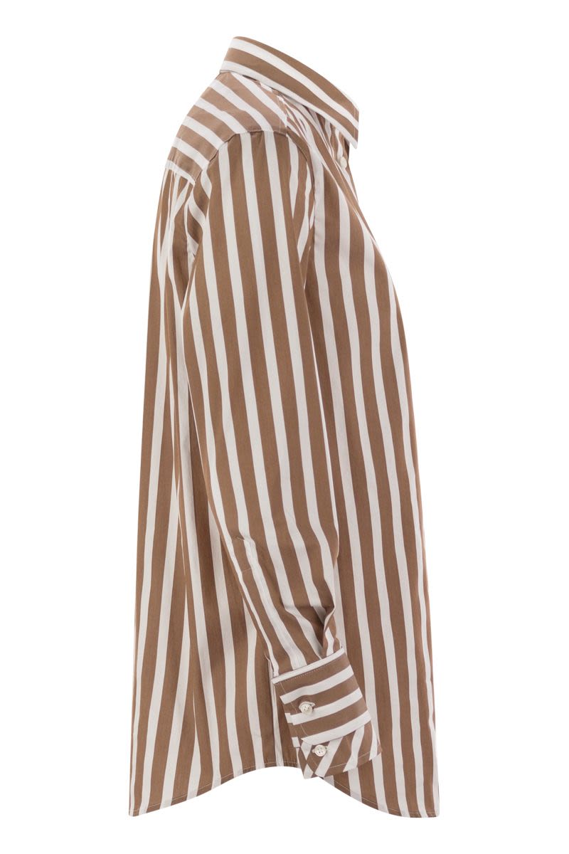 FAY Regular Striped Stretch Cotton Shirt - Long Sleeve