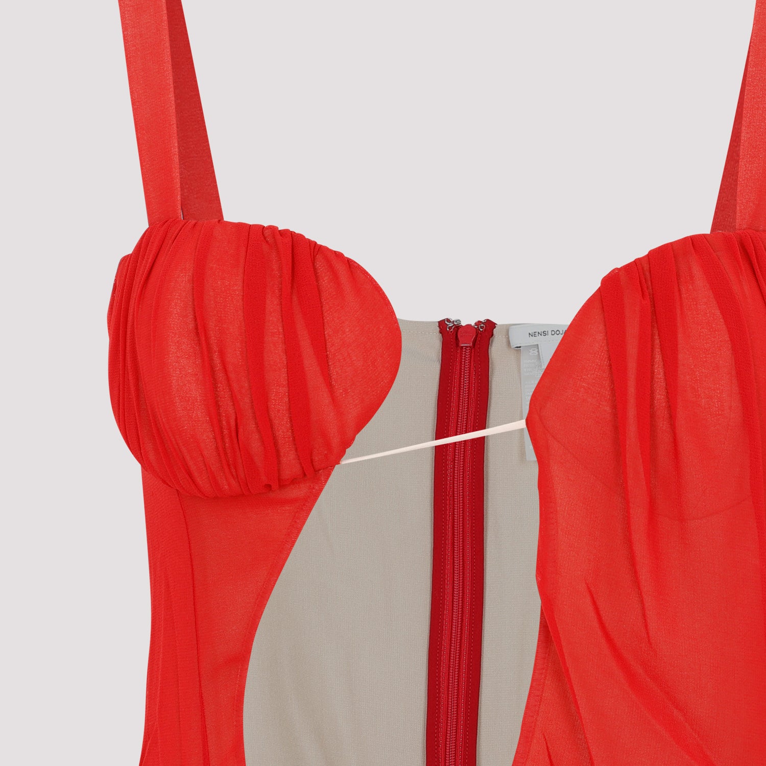 NENSI DOJAKA Asymmetrical Panel Godet Mini Dress