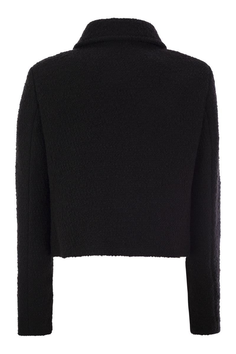 FAY Three-Hook Wool Jacket with Rounded Collar