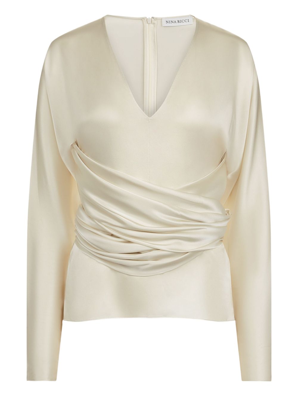 NINA RICCI Elegant Crossover Draped Top for Women