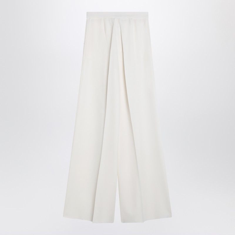 MAX MARA Wide Leg Wool Gabardine Trousers - High Waist, Women's Fit