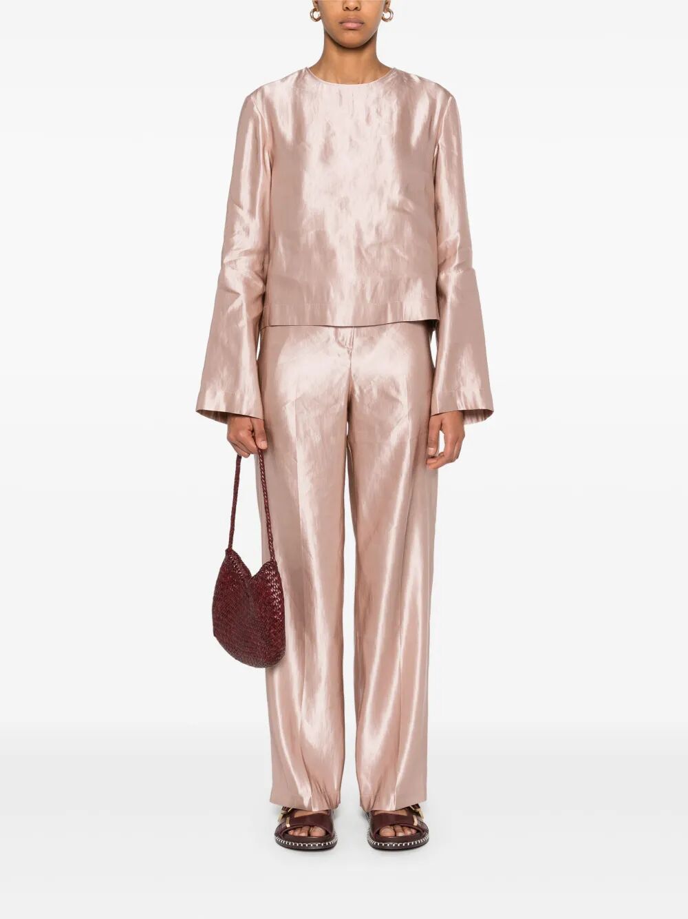 LOULOU STUDIO Round Neck Mini Blouse for Women