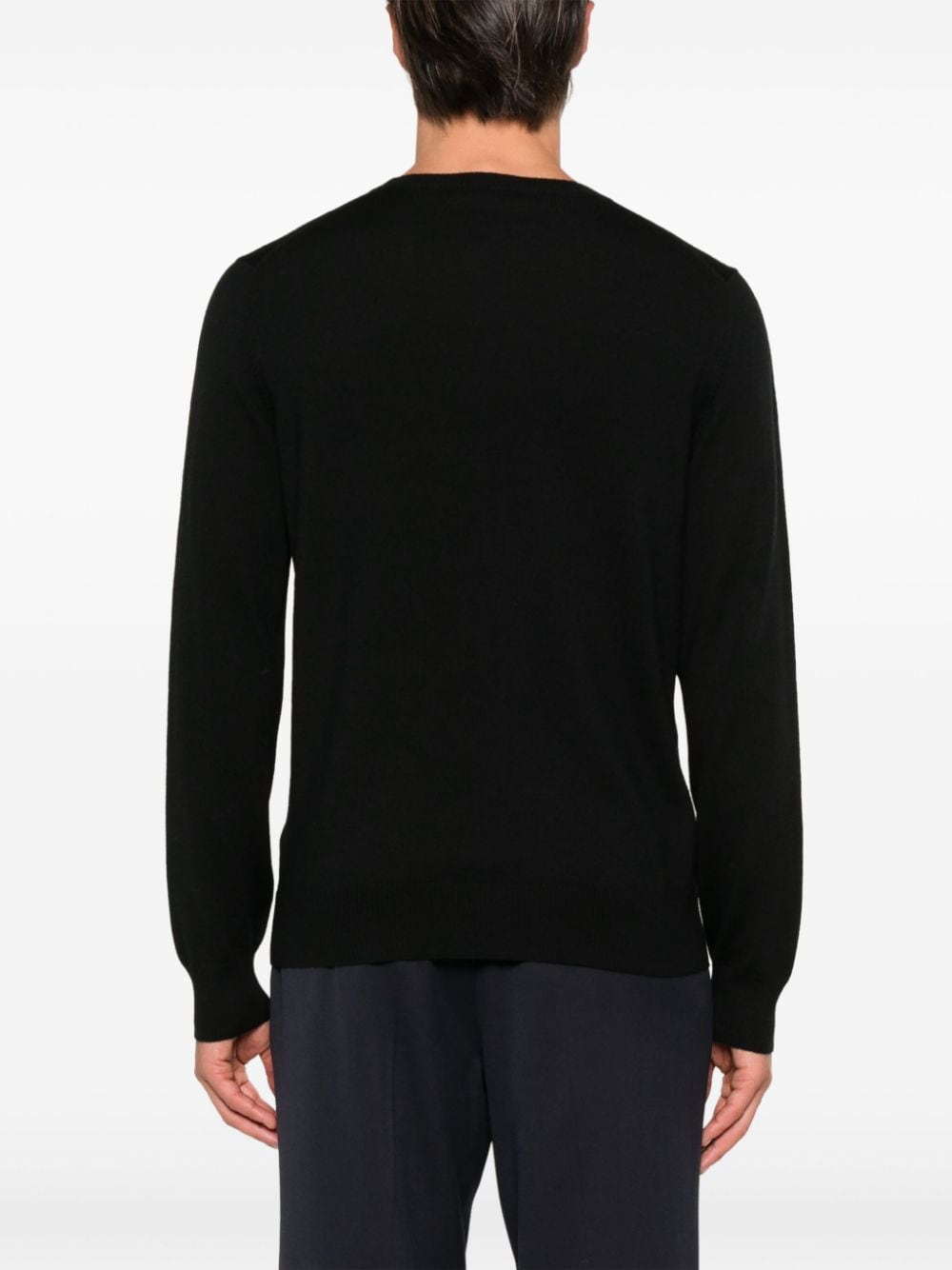 FAY Ribbed Knit Wool Sweater for Men - Crew Neck, Long Sleeves