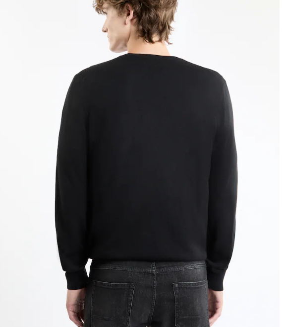 FAY Ribbed Knit Wool Sweater for Men - Crew Neck, Long Sleeves