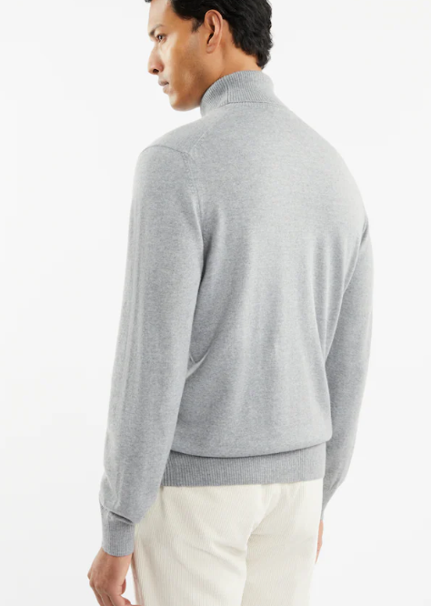 FAY Medium Grey Wool Roll Neck Sweater for Men
