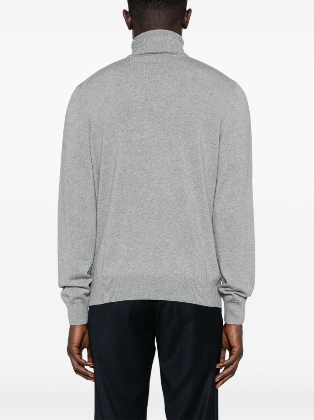 FAY Medium Grey Wool Roll Neck Sweater for Men