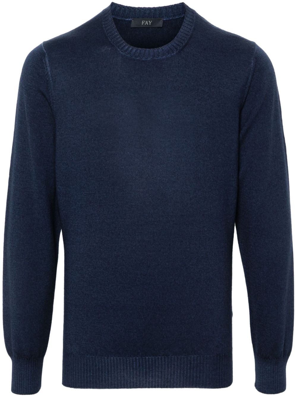 FAY Men's Wool Embroidered Crew Neck Sweater