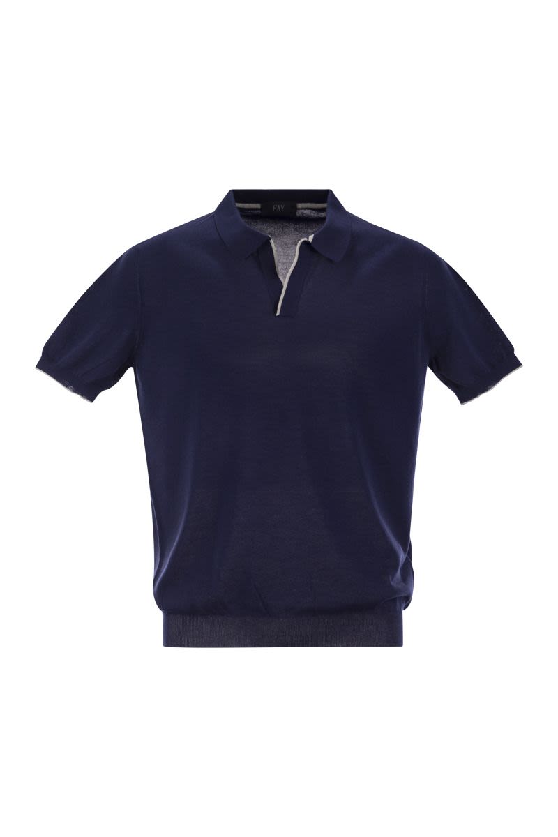 FAY Buttonless Cotton Polo Shirt