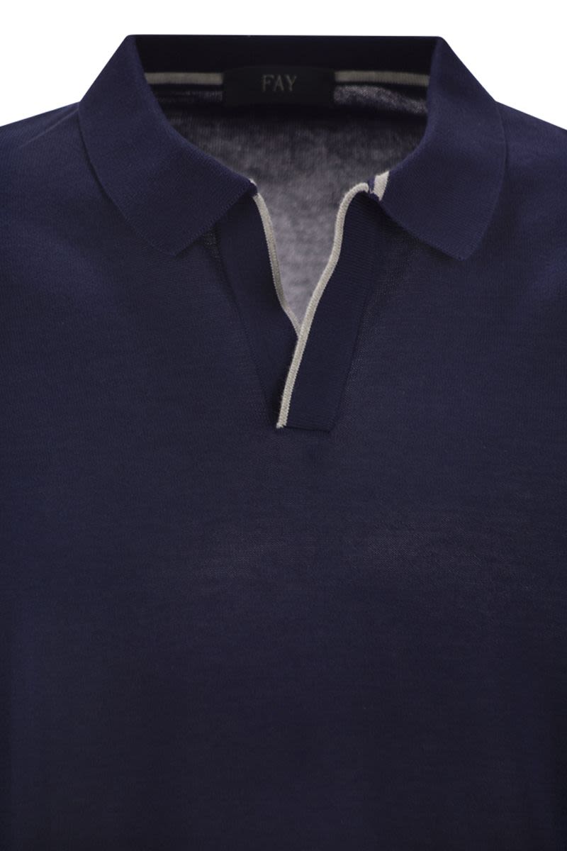 FAY Buttonless Cotton Polo Shirt