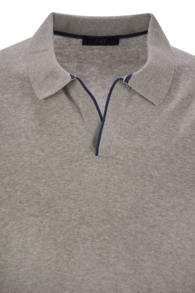 FAY Buttonless Cotton Polo Shirt