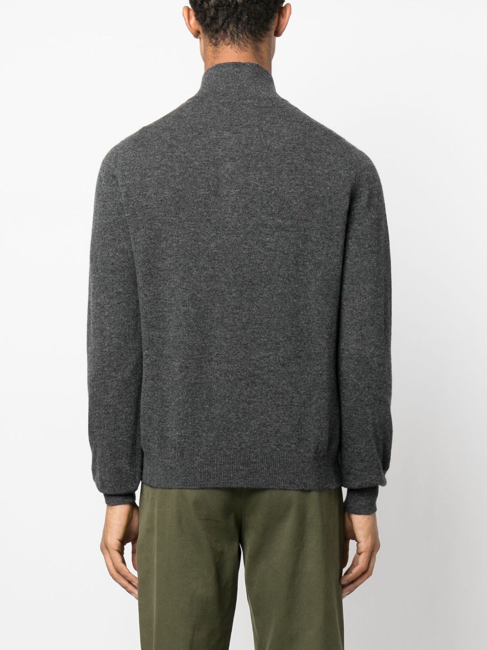 FAY High Neck Virgin Wool Sweater with Button Placket - Men’s FW24