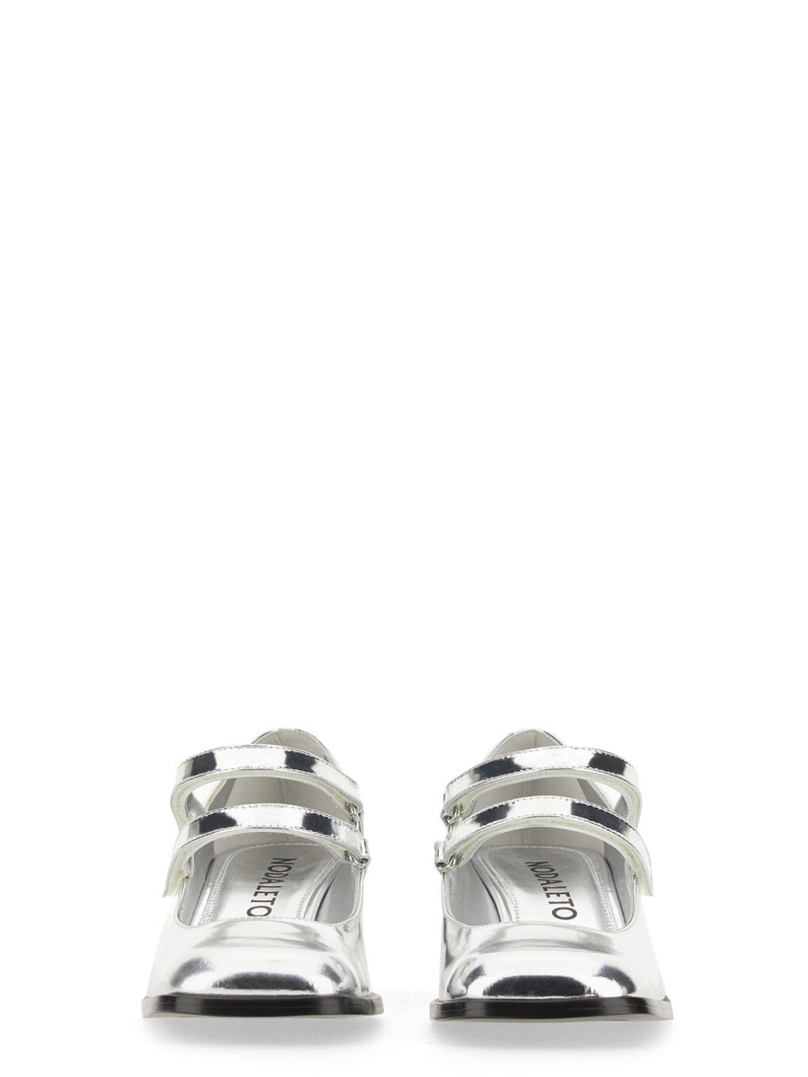 NODALETO Chic Double Velcro Sandals with 4.5 CM Heel for Women