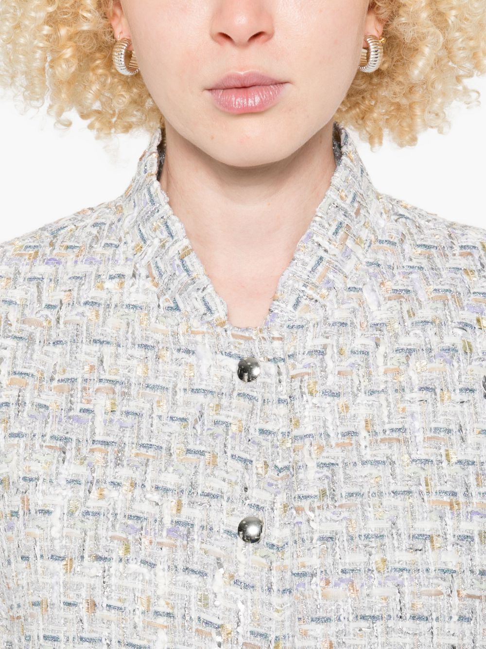 IRO Cotton Jacket with Tweed Texture for Women