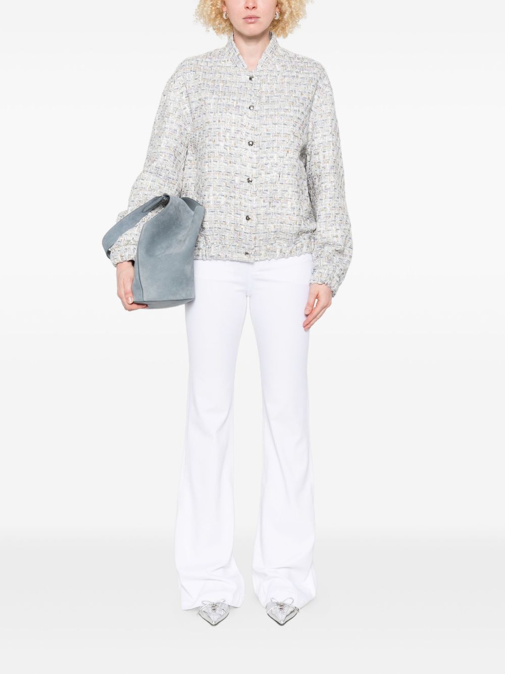 IRO Cotton Jacket with Tweed Texture for Women