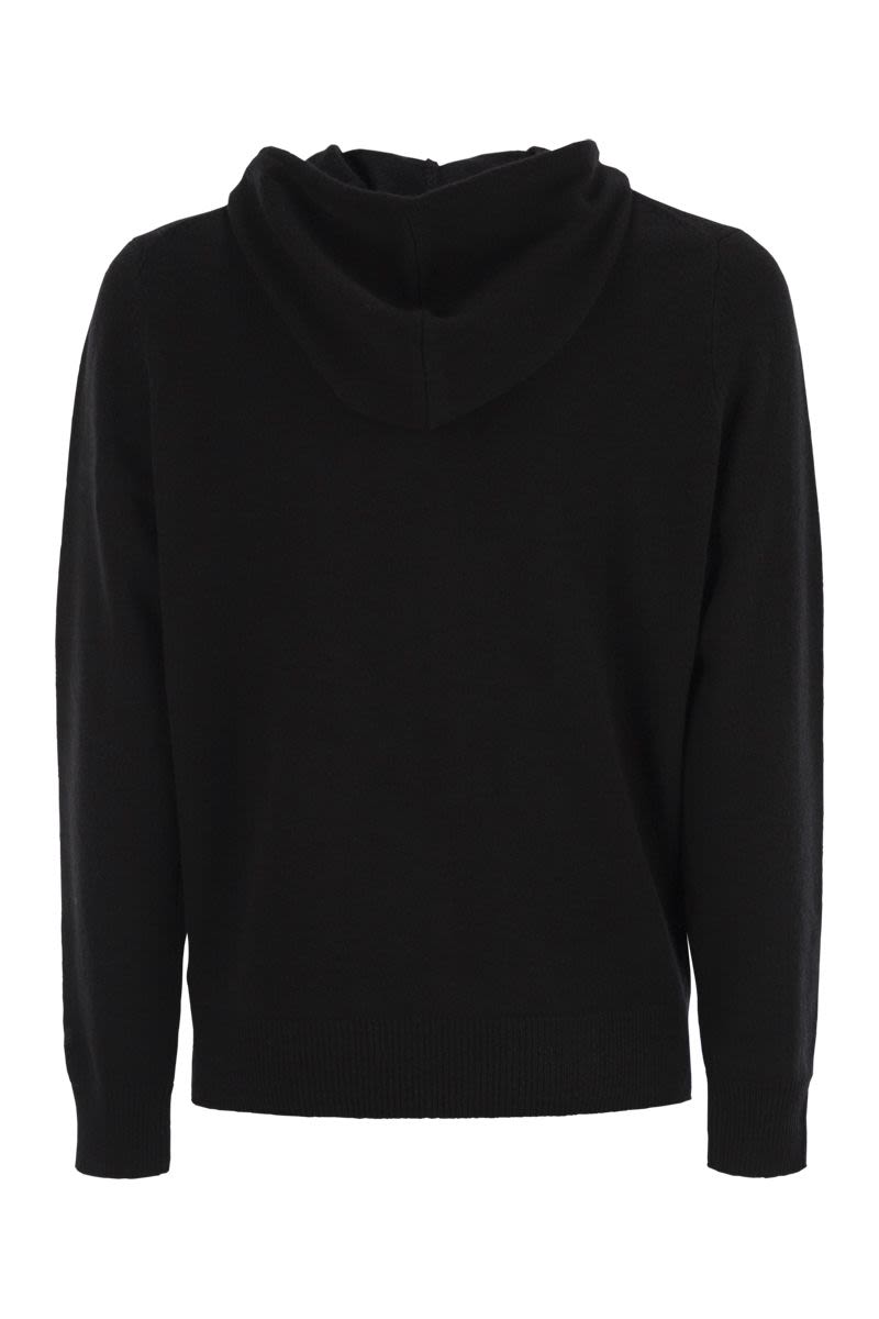 MC2 SAINT BARTH Men's Wool Cardigan with Full Zip and Hood