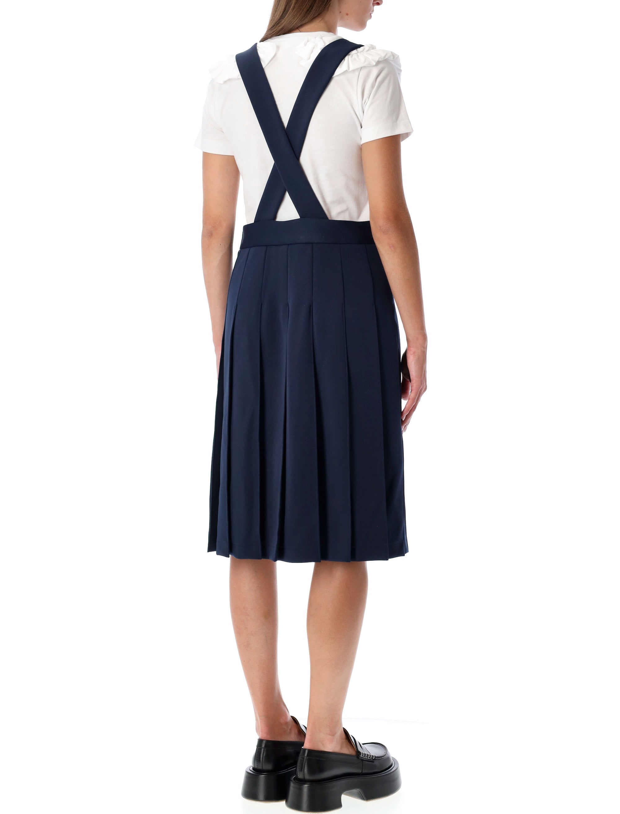 COMME DES GARÇONS Pleated Suspender Midi Skirt - Size S