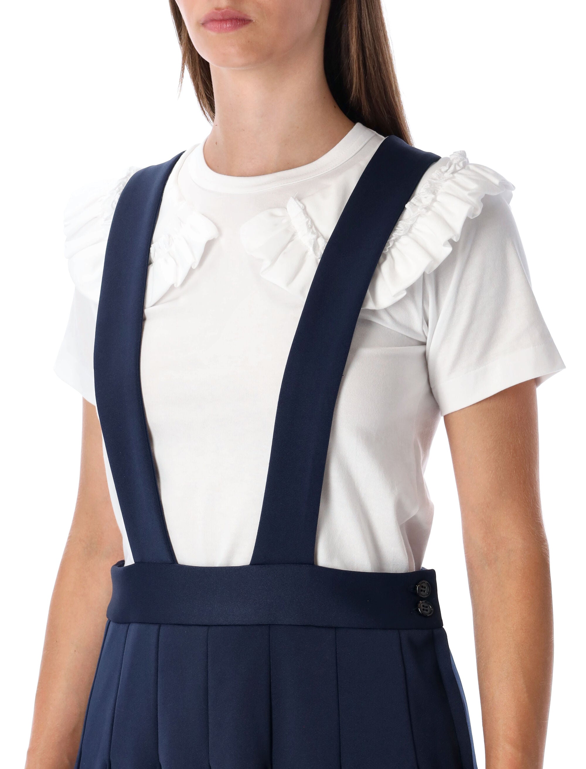 COMME DES GARÇONS Pleated Suspender Midi Skirt - Size S