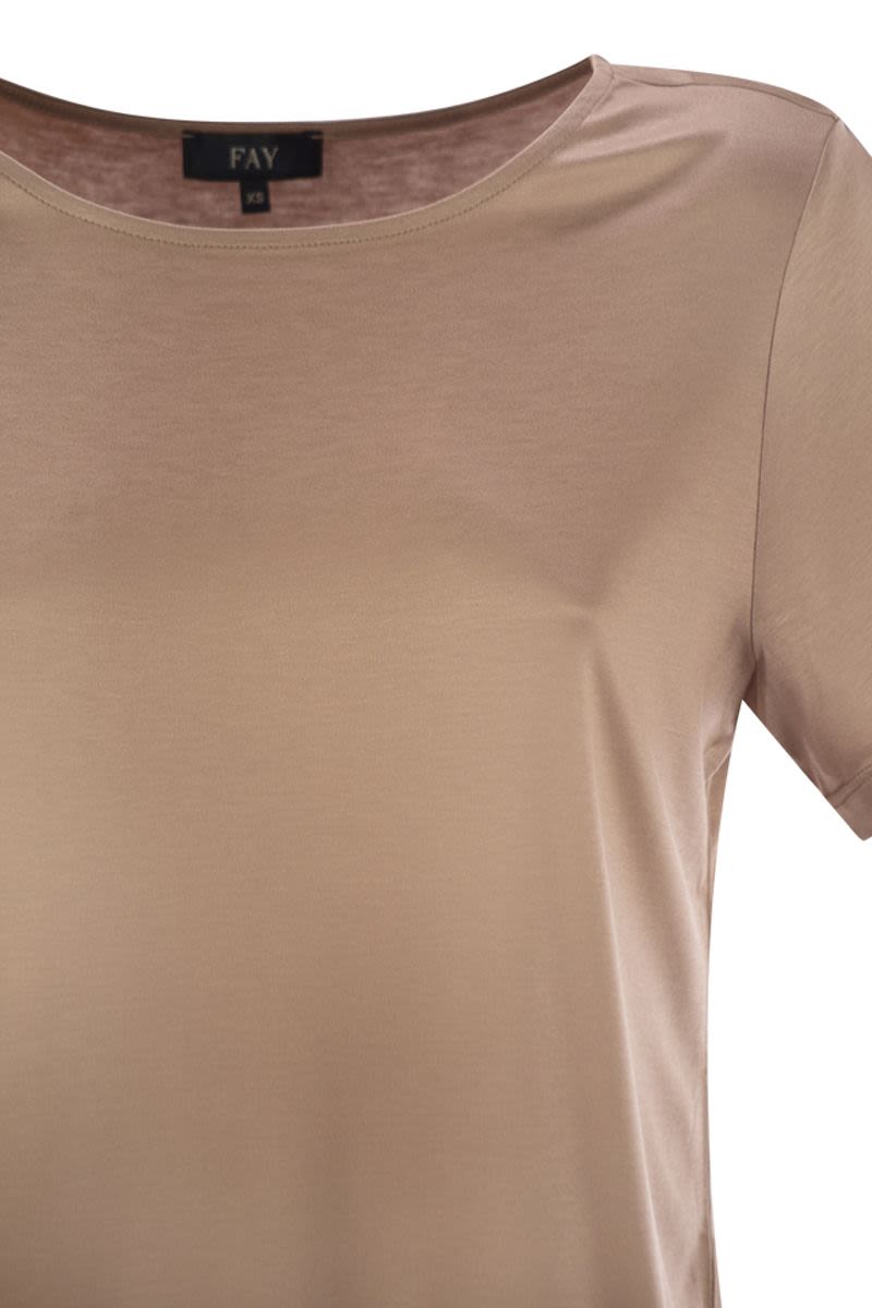 FAY Bateau Neck Short-Sleeve T-Shirt