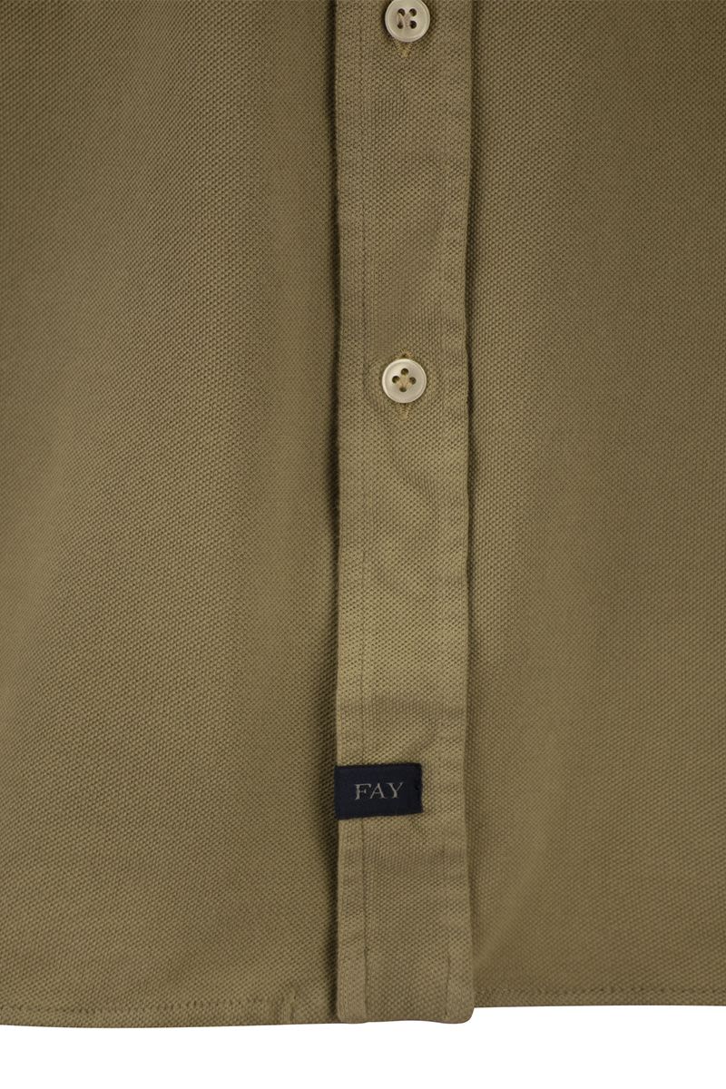 FAY French Collar Cotton Shirt - Regular Fit