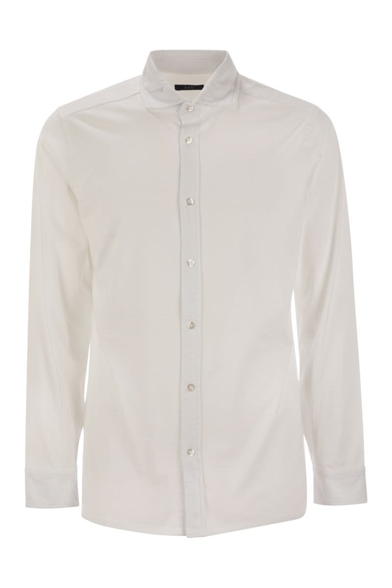 FAY Men's Regular Fit French Collar Cotton T-Shirt