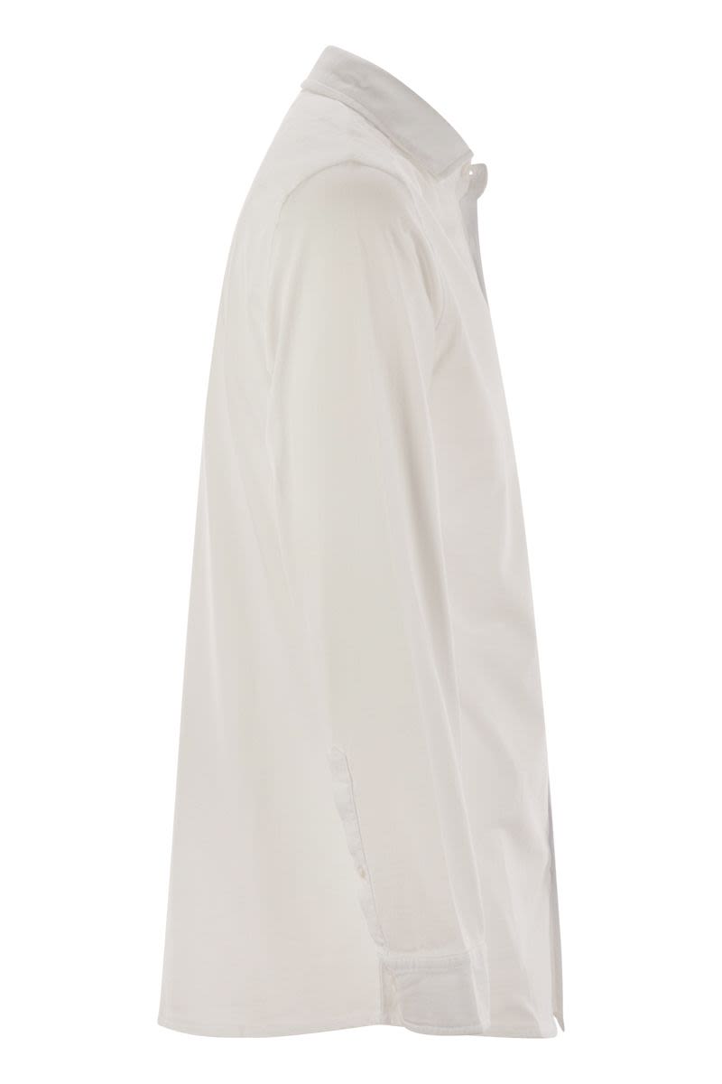 FAY Men's Regular Fit French Collar Cotton T-Shirt