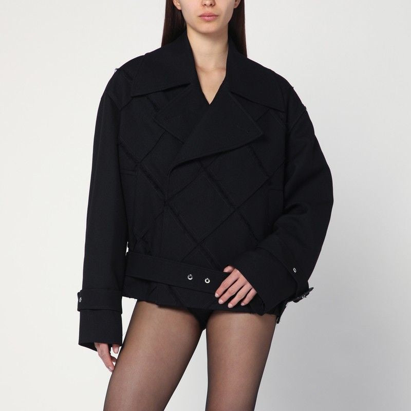 NAMACHEKO Belted Wool Blend Jacket with Wide Lapels