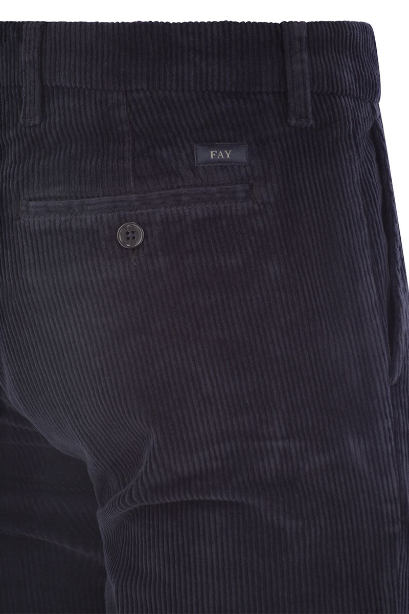 FAY Slim Corduroy Trousers for Men - Fall/Winter 2025