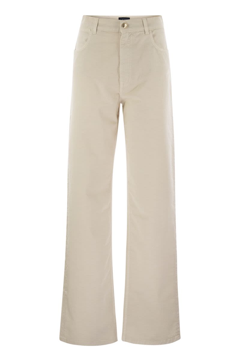 FAY High Waist 5-Pocket Flare Trousers