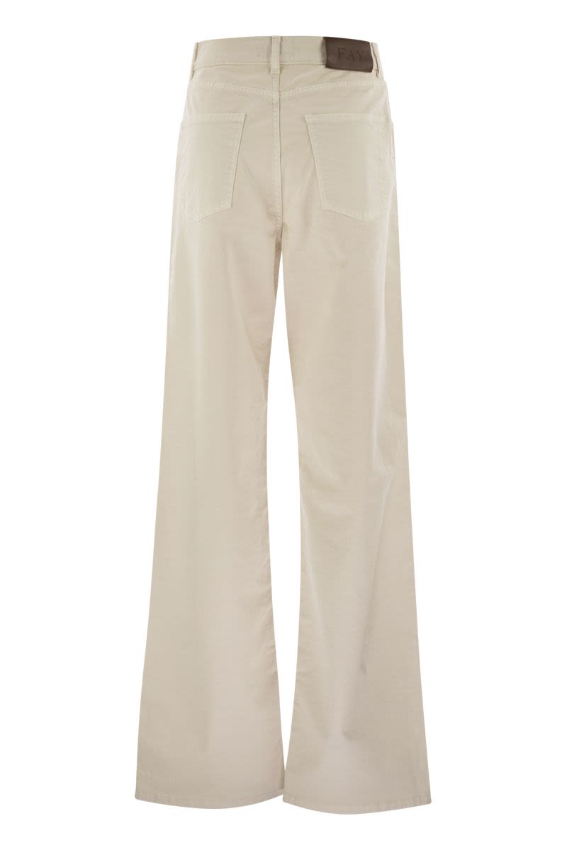 FAY High Waist 5-Pocket Flare Trousers