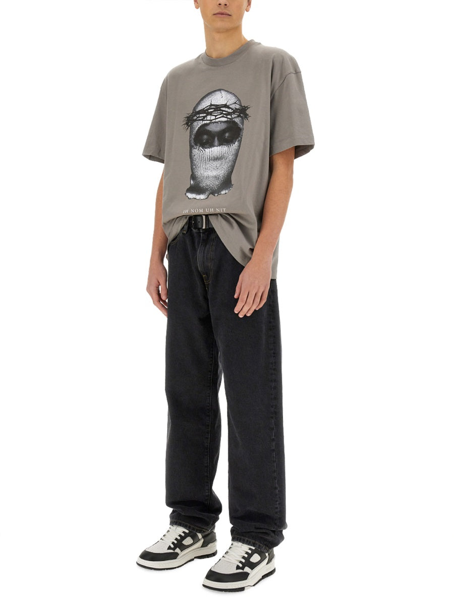 IH NOM UH NIT Crown Mask Print T-Shirt - Size L