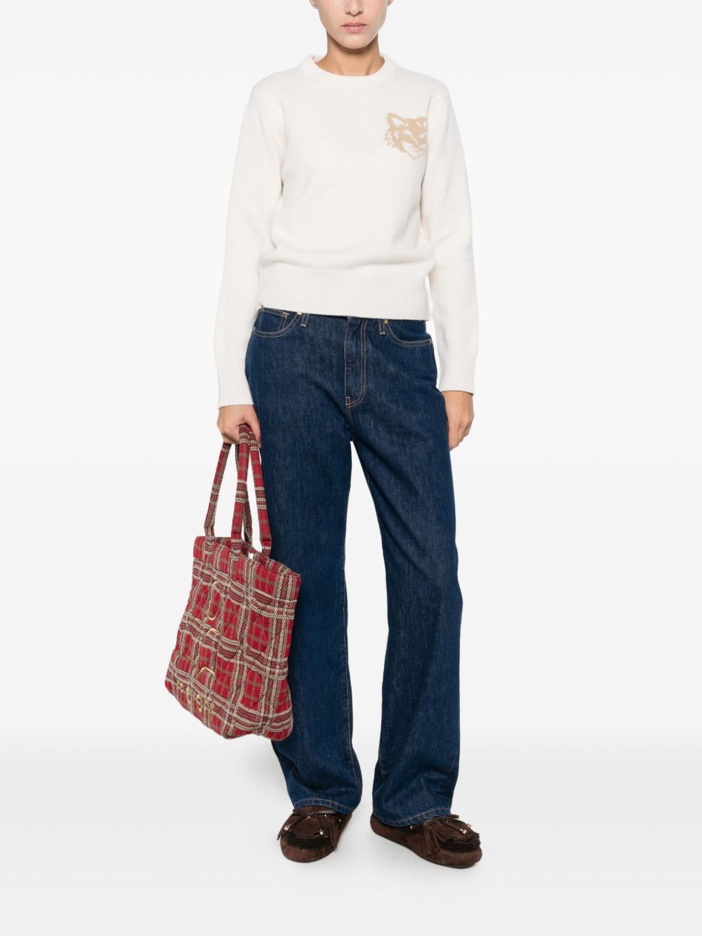 MAISON KITSUNÉ Women's Fox Head Wool Crewneck Jumper