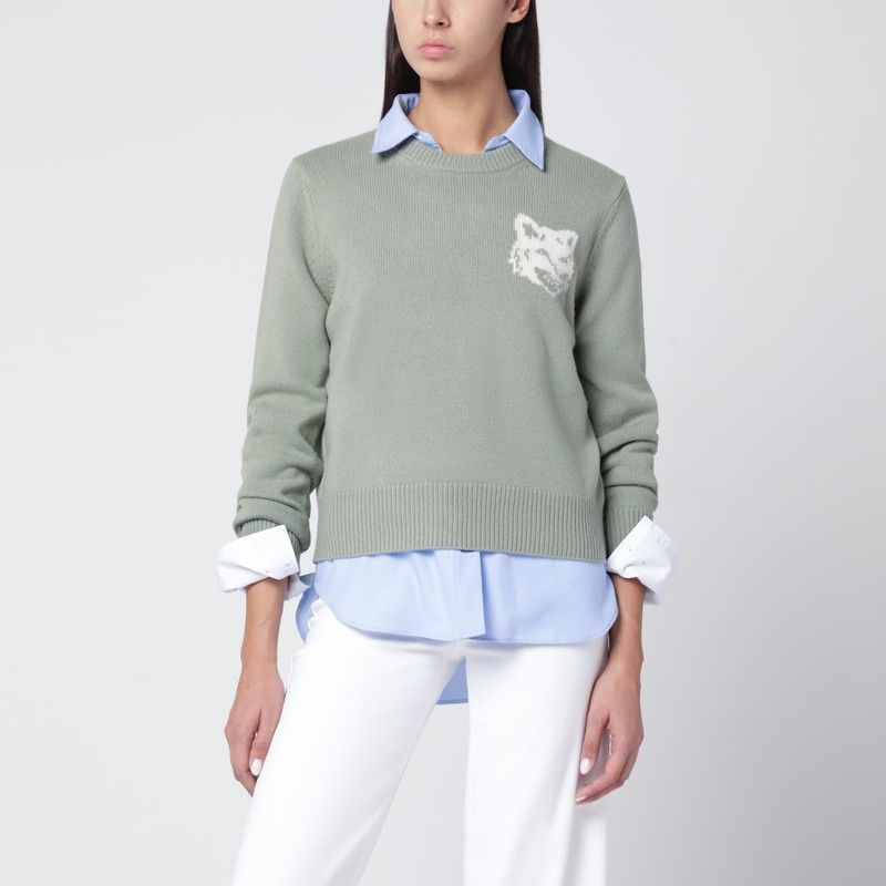 MAISON KITSUNÉ Wool Sweater with Fox Head Embroidery
