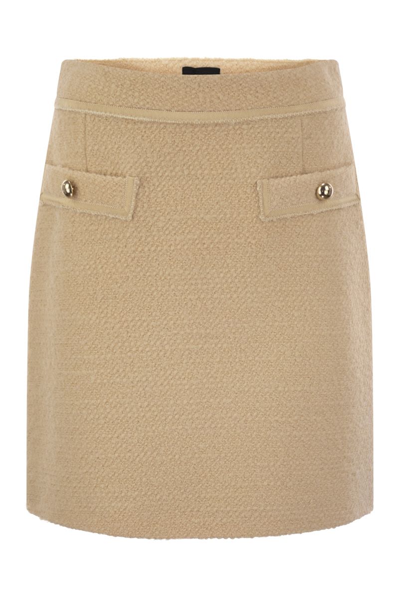 FAY Mini Bouclé Wool Skirt