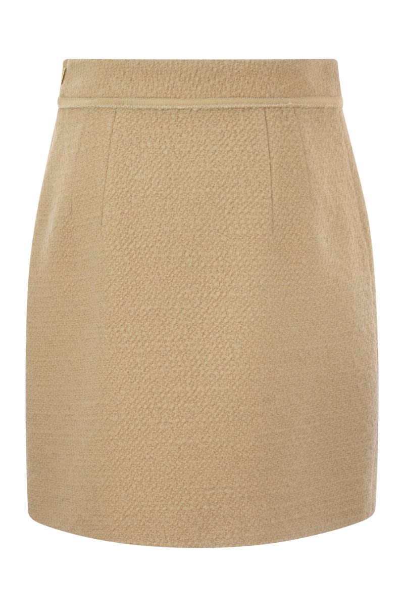 FAY Mini Bouclé Wool Skirt